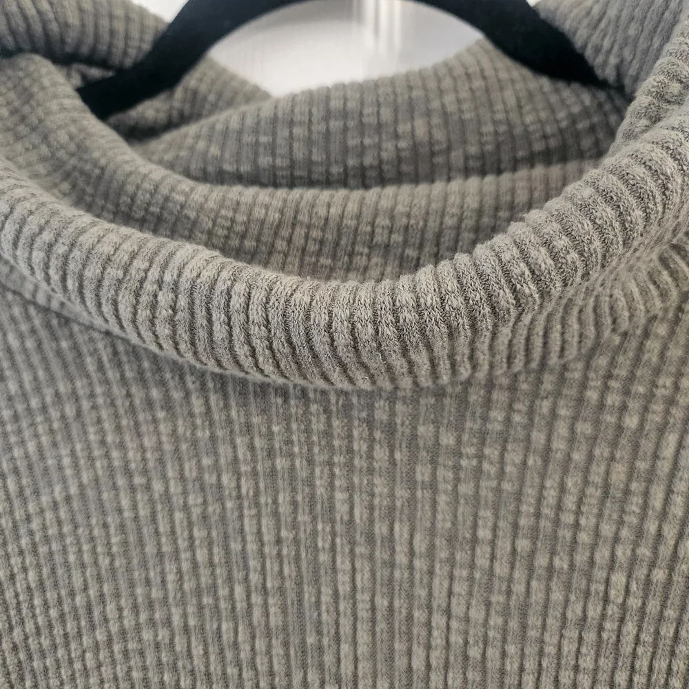 Free People Beach Womens World Traveler Open Split Back Top Ribbed Cowl Neck XS